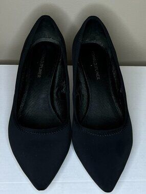 Donald J Pliner Black Stretch Pointed Toe Kitten Heel Pumps Women's Size 8.5B